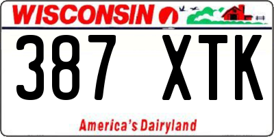 WI license plate 387XTK
