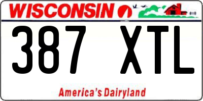 WI license plate 387XTL