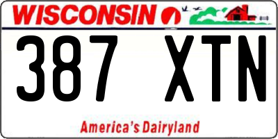 WI license plate 387XTN