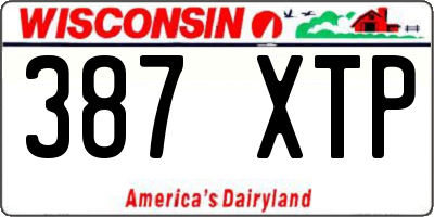 WI license plate 387XTP