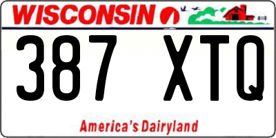 WI license plate 387XTQ