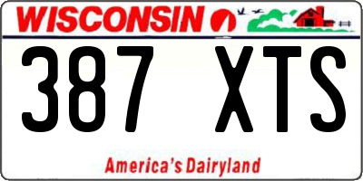 WI license plate 387XTS