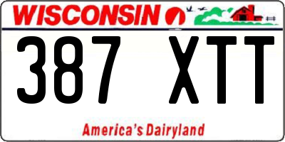 WI license plate 387XTT