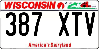 WI license plate 387XTV