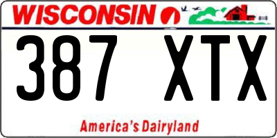 WI license plate 387XTX