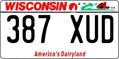 WI license plate 387XUD