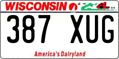 WI license plate 387XUG