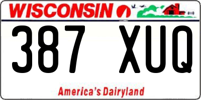 WI license plate 387XUQ