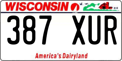 WI license plate 387XUR