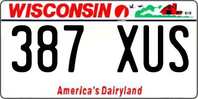 WI license plate 387XUS