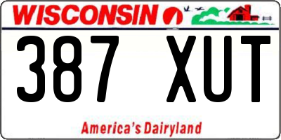 WI license plate 387XUT