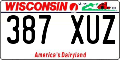 WI license plate 387XUZ