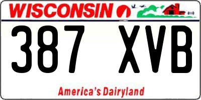 WI license plate 387XVB