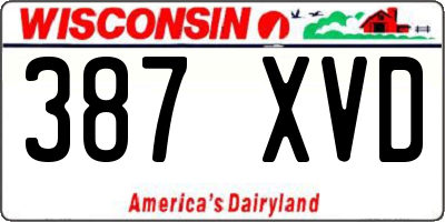 WI license plate 387XVD