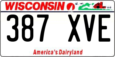 WI license plate 387XVE