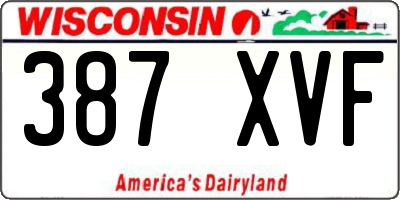 WI license plate 387XVF