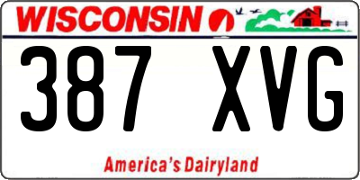 WI license plate 387XVG
