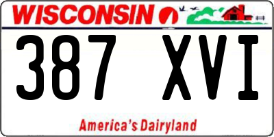 WI license plate 387XVI