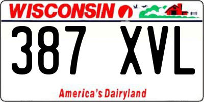 WI license plate 387XVL