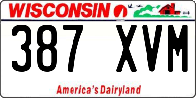 WI license plate 387XVM