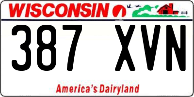 WI license plate 387XVN