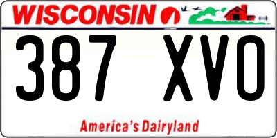 WI license plate 387XVO