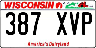 WI license plate 387XVP