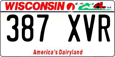 WI license plate 387XVR