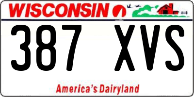WI license plate 387XVS