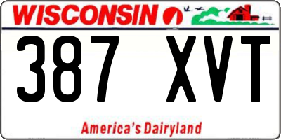 WI license plate 387XVT