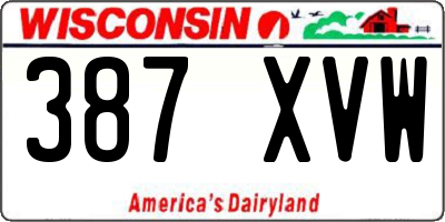 WI license plate 387XVW