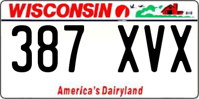 WI license plate 387XVX