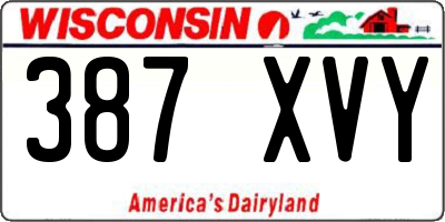 WI license plate 387XVY