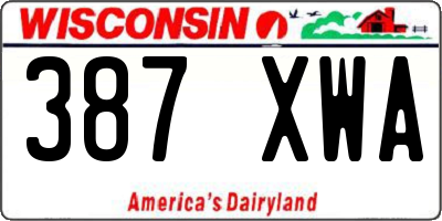 WI license plate 387XWA
