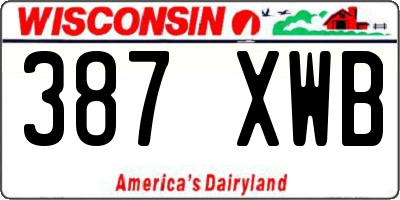 WI license plate 387XWB