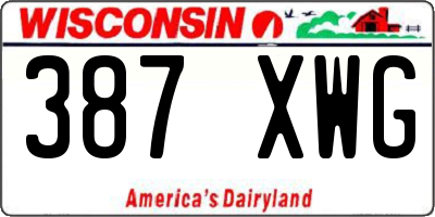 WI license plate 387XWG