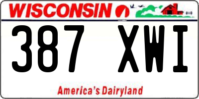 WI license plate 387XWI