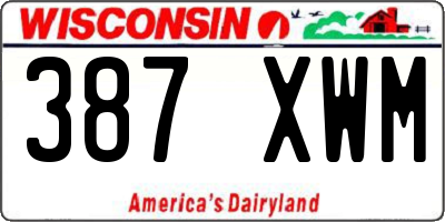 WI license plate 387XWM