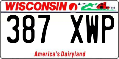 WI license plate 387XWP