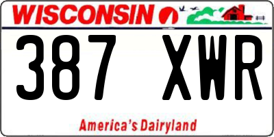 WI license plate 387XWR