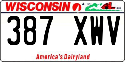 WI license plate 387XWV