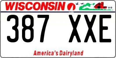 WI license plate 387XXE