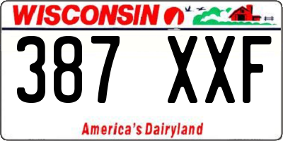 WI license plate 387XXF