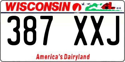 WI license plate 387XXJ