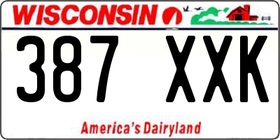 WI license plate 387XXK