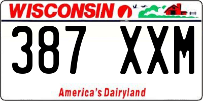 WI license plate 387XXM
