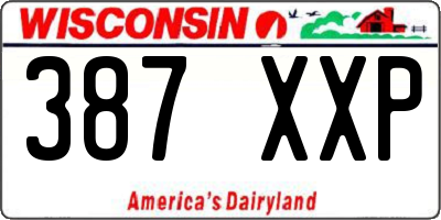 WI license plate 387XXP