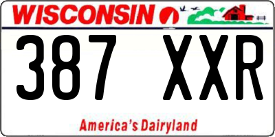 WI license plate 387XXR
