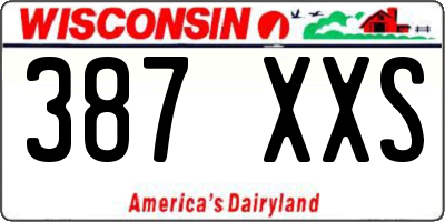 WI license plate 387XXS