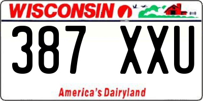 WI license plate 387XXU